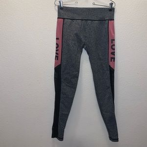 Soho Girls LOVE pink lace sides casual leggings